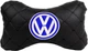 Подушка на підголовник EVAtech ECO 27 х 16 см Volkswagen Чорна з чорною ниткою (SPCRBBV033) - зображення 1