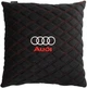 Подушка EVAtech 40 х 40 см Audi Черная с красной нитью (SPBALHRBRV003) - изображение 1