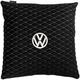 Подушка EVAtech 40 х 40 см Volkswagen Черная с белой нитью (SPBALMRBWV032) - изображение 1