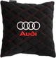 Подушка EVAtech 30 х 30 см Audi Чорна з червоною ниткою (SPSALHRBRV003) - зображення 1