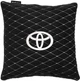 Подушка EVAtech 30 х 30 см Toyota Черная с белой нитью (SPSALMRBWV030) - изображение 1