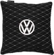 Подушка EVAtech 30 х 30 см Volkswagen Черная с белой нитью (SPSALMRBWV032) - изображение 1