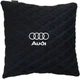 Подушка EVAtech 40 х 40 см Audi Черная с синей нитью (SPBALHRBLV095) - изображение 1