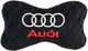 Подушка на підголовник EVAtech 27 х 16 см Audi Чорна з синьою ниткою (SPALHRBLV003) - зображення 1
