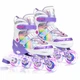 Роликовые коньки раздвижные Inline Skates PU свет размер 34-38 стелька 21-23,5 см Violet (61203-М) - изображение 1