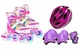 Роликовые коньки раздвижные Inline Skates PU свет размер 29-33 стелька 18-20,5 см с шлемом и защитой Pink (3746347574) - изображение 1