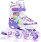 Роликовые коньки раздвижные Inline Skates PU свет размер 34-38 стелька 21-23,5 см Violet (61203-М) - изображение 8