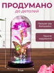 Троянда в колбі нічник вічні квіти з LED підсвіткою стильний романтичний декор на батарейках - зображення 10