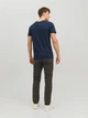 Футболка хлопковая длинная мужская Jack & Jones 12151955 L Темно-синяя (5714487088233) - изображение 2