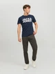 Футболка хлопковая длинная мужская Jack & Jones 12151955 L Темно-синяя (5714487088233) - изображение 3