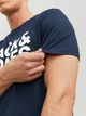Футболка хлопковая длинная мужская Jack & Jones 12151955 L Темно-синяя (5714487088233) - изображение 4