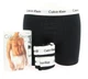 Набор боксеров мужских анатомических трусов удлиненный фасон Calvin Klein men boxer 3 шт в наборе, размер S черные, с белым поясом. - изображение 4