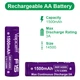 Акумулятор 14500/AA Li-Ion Vapcell INR14500 F15, 1500mAh, 3A, 4.2/3.6/2.5V, Purple - зображення 2
