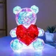 Мишка Love Bear медведь голографический 3D с LED подсветкой с красным сердцем 32 см - изображение 1