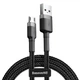 Кабель 0,5 м. USB to micro-USB gray/black, Cafule 2,4A Baseus для зарядки и передачи данных (CAMKLF-AG1) - изображение 1