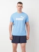 Футболка хлопковая длинная мужская Puma Ess No. 1 Logo Heather Tee (S) 68255157 S Team Light Blue с принтом (4067983317675) - изображение 1