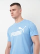 Футболка хлопковая длинная мужская Puma Ess No. 1 Logo Heather Tee (S) 68255157 S Team Light Blue с принтом (4067983317675) - изображение 4