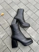 Женские демисезонные ботильоны ShoesBand Черные натуральная кожа на каблуках 37 (24 см) (S99301д) - изображение 8