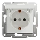 Розетка с заземлением и крышкой без рамки Asfora Schneider Electric белая EPH3170121 - изображение 1
