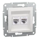 Компьютерная розетка Schneider Electric Asfora RJ45 кат. 6 UTP без рамки двойная белая EPH4870121 - изображение 1