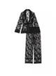 Спокуслива Мережевна Піжама (сорочка + штани) Victoria's Secret Rose Lace Long Pajama Set XS Regular Чорний (25435) - зображення 6