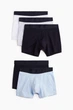 Набір подовжених бавовняних боксерів H&M mid trunks розмір XL 5 шт light blue mix 0085 - зображення 1
