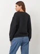 Свитшот на флисе женский H&M 1011828_бел.надп XS Черный (KAY2000001507643) - изображение 2