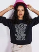 Свитшот на флисе женский H&M 1011828_бел.надп XS Черный (KAY2000001507643) - изображение 8