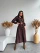 Женское платье-рубашка длины миди Le'Katrin 5514-1XXL Шоколадный - изображение 4