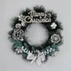 Новогодний венок 40 см Merry Christmas серебристый - изображение 3