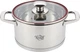 Кастрюля Krauff Prime Chef со стеклянной крышкой нержавеющая сталь 16 см 2 л (26-238-038) - изображение 1