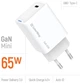 Сетевое зарядное устройство ColorWay GaN Mini 65W PD Port PPS USB-C White (CW-CHS049PD-WT) - изображение 7