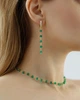 Серьги из натуральных камней Zornelli 0301 зеленый - изображение 3