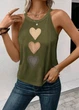Майка Heart Print яркая женская летняя французкий стиль Оливковая S - изображение 2