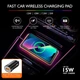 Беспроводная зарядка в машину авто для apple айфона iphone самсунг samsung QINETIQ A8 RGB 15W Car Wireless Pad&Airpods charge с RGB подсветкой + адаптер в подарок - изображение 7