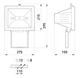 Прожектор галогенний 1000W 220V R7s IP54 270x131x220mm чорний [l003006] E.NEXT e.halogen.1000.black - зображення 2