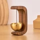 Деревянный колокольчик для дверей Wooden Bell с-образный беспроводной дверной звонок на магните, темный коричневый (98481513) - изображение 3