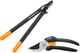 Набор Сучкорез средний плоскостной с силовым приводом Fiskars PowerGear L74 (1000582/112290) + Плоскостной секатор Fiskars Solid P121 (1057160) - изображение 1
