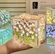 Нічник Нескінченні тюльпани в кубі 3D LED збири сам рожевий 10 см - зображення 1