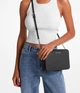 Женская сумка Michal Kors Jet Set Large Printed Logo Crossbody Bag (черная) - изображение 4