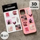 Объёмные 3D наклейки "Pink lover " Набор 8 стикеров стикеров для декора телефона, ноутбука, блокнота SB-40 - изображение 1