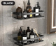 Настенная Полка - Органайзер Bathroom Shelf 2Шт. Для Ванной Комнаты Душевой Кабины, Кухни, На Самоклеющейся Пленке, С Защитой От Коррозии 30Х13Х5.5См Черная - изображение 3