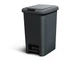 Ведро для мусора 45 л с крышкой и педалью пластиковое MVM BIN-01 45L ANTHRACITE - изображение 2