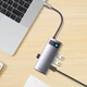 Переходник HUB Baseus Metal Gleam Series 4-in-1 4xUSB3.0+RJ45 (WKWG070113) Gray - изображение 5