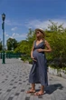 Льняной сарафан в полоску для беременных и кормящих мам San Diego размер 3XL (52) Lullababe Синий с белым - изображение 5
