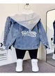 Детская джинсовая куртка с надписью No Brand 128см синяя KY299 - изображение 2