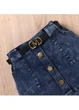 Детский костюм (джинсовая юбка, кофта, пояс) No Brand 110см белый KO596 - изображение 5