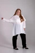Рубашка-Блуза Ukreina Удлиненная 4XL А-силуэт Шифоновая, молочная U24Rub1372 - изображение 1