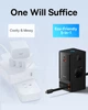 Мережевий зарядний пристрій з 2 виходами 65W Baseus PowerCombo Digital PowerStrip (1USB/2Type-C, 65W, 2 AC). Black - зображення 6