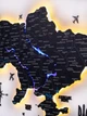 Многослойная (3Д) деревянная черная карта Украины с подсветкой 100 х 66 см Enjoy The Wood ( LOС30M0UAMDLED00) - изображение 2
